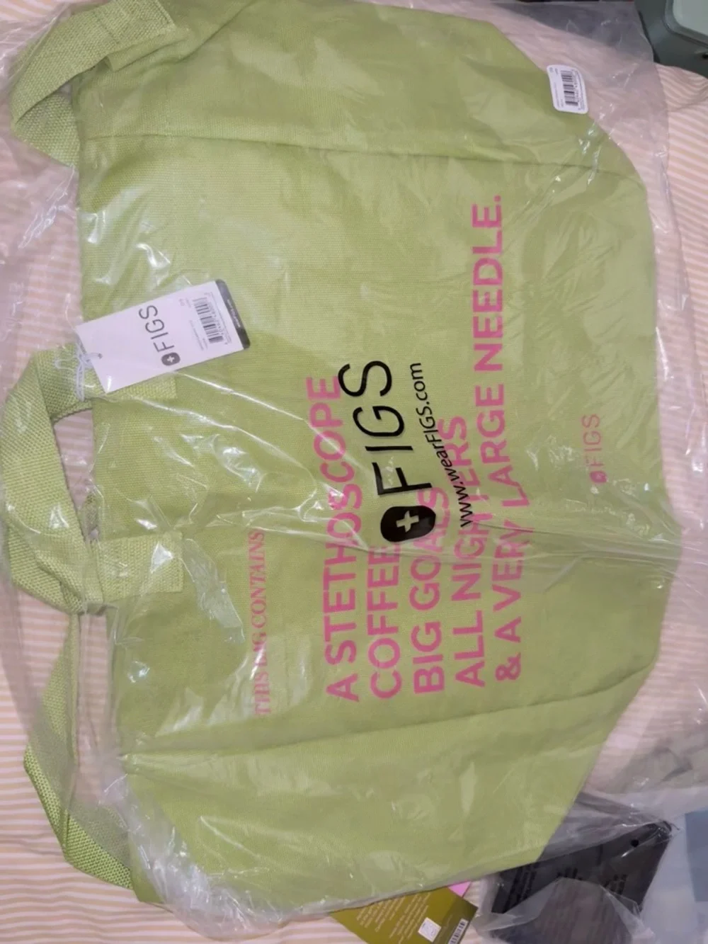 FIGS Matcha A Very Large Needle Tote LIMITED EDITION RARE NWT NEW WITH TAGS